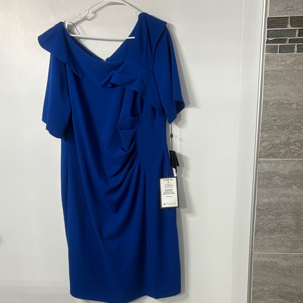 Adrianna Papell Royal Blue Midi Dress